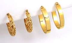 2 Pairs Small 14k Hoop Earrings