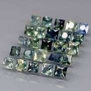 Heated only! 3.20ct princess cut Australian Sapphire set