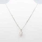 14kt Solid White Gold Diamond Pendant Necklace