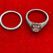CERTIFIED 14K WHITE GOLD AND DIAMOND WEDDING SET 2.10 CARAT