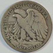 Rare key date 1921-S Walking Liberty Half Dollar in Fine