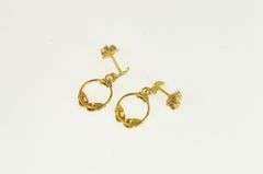 14K Yellow Gold Black Hills Leaf Vintage Dangle Statement Earrings