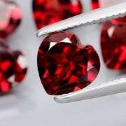 Top tier 5.63ct heart cut cherry red Garnet set