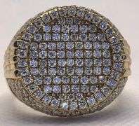 STYLISH 14K YELLOW GOLD MEN’S DIAMOND RING