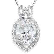 2.24 CT WHITE TOPAZ & DIAMOND 925 STERLING SILVER PENDANT