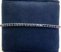GORGEOUS AND STYLISH 14K WHITE GOLD BLACK DIAMOND TENNIS BRACELET