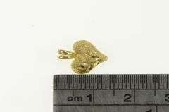 14K Yellow Gold Diamond Cut Textured Heart Love Symbol Charm/Pendant
