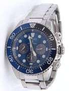 Seiko Prospex Solar Diver Quartz Chronograph Blue Dial Watch