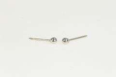 14K White Gold 2.8mm Ball Round Sphere Vintage Stud Earrings