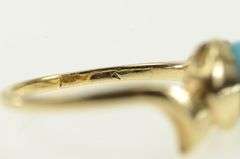 10K Yellow Gold Turquoise Diamond Accent Vintage Sphere Ring