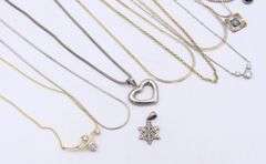 Group Lot of Vintage 925 Sterling Silver Chains and Pendants