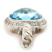 David Yurman Albion Blue Topaz and Diamond Pendant in Sterling
