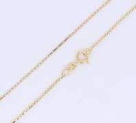 Simple Yellow Gold Mirror Box Chain Necklace