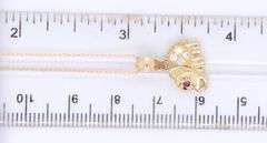 Fabulous Yellow Gold Elephant CZ Pendant on Chain
