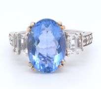Sterling Silver Fancy Iolite CZ Cocktail Ring