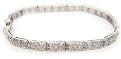 Vintage 0.14ctw Diamond Accent Scroll Heirloom Bracelet in Platinum