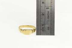 14K Yellow Gold Art Deco Monogrammable Baby Signet Initial Ring