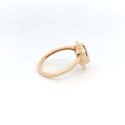 10K Yellow Gold Black Onyx Mom Scalloped Heart Retro Love Ring