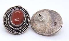 Art Deco 925 Sterling Silver Coral Earrings