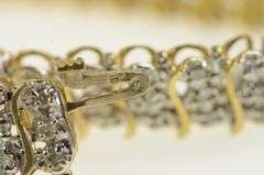 14K Yellow Gold 1.14 Ctw Diamond Wavy Bar Link Tennis Bracelet