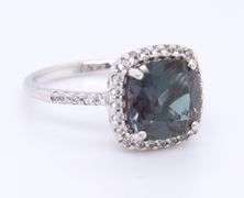 925 Sterling Silver Cushion Cut Purple Spinel Ring