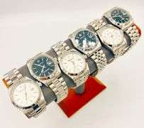 GROUP LOT OF 6x BRAND NEW MEN'S DAY DATE WATCHES- SS AND WATERPROOF