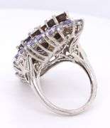 Vintage 925 Sterling Silver opal and Tanzanite Ring