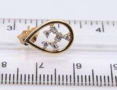 Attractive Baguette Pear Shaped Diamond Stud Earrings