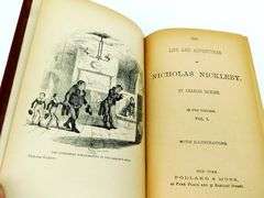 1889 Nicholas Nickleby by Charles Dickens Antique Book
