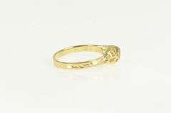 14K Yellow Gold Retro Textured Abstract Domed Vintage Ring