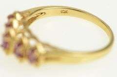 10K Yellow Gold Marquise Five Stone Natural Vintage Statement Ring