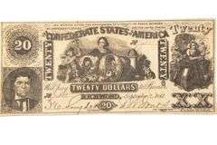 Gem Sept 2 1861 T-20 $20 Confederate Note
