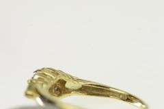 10K Yellow Gold Oval Peridot Diamond Vintage Statement Ring