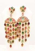 TOURMALINE AND DIAMOND CHANDELIER EARRINGS