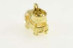 14K Yellow Gold 3D Trolley Car San Francisco Souvenir Charm/Pendant