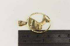 14K Yellow Gold Ornate Egyptian Queen Nefertiti Bust Vintage Pendant