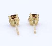 Attractive Yellow Gold Red Stone Stud Earrings