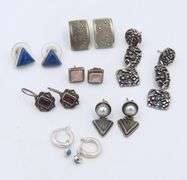 Sterling Silver Seven Pair Earrings Lot