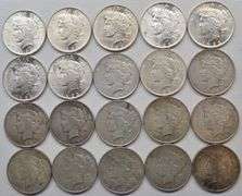1922 & 1923 Peace Silver Rool of 20 Dollar $1 US Coin