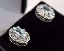 Blue Topaz and CZ Set In Sterling Silver