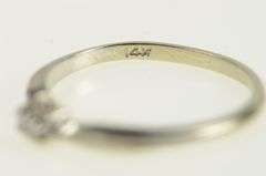 14K White Gold 1950's Diamond Simple Wedding Band Ring