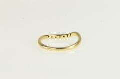 14K Yellow Gold 1940's Diamond Curvy Contour Wedding Band Ring
