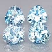 Matched! 4 piece 8.59ct full fire sky blue Topaz set