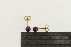 14K Yellow Gold 5.1mm Tourmaline Sphere Ball Vintage Stud Earrings