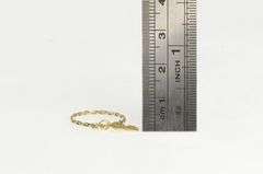 14K Yellow Gold E Cursive Letter Monogram Initial Charm Ring