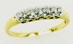 Antique 14K & 18K Gold Diamond Band, Size 6.5