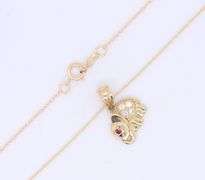 Fabulous Yellow Gold Elephant CZ Pendant on Chain