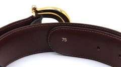 Gucci Gold Metal G Buckle Leather Belt