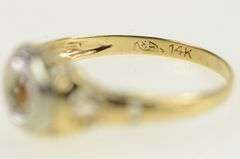 14K Yellow Gold 3.7mm Art Deco Filigree Engagement Setting Ring