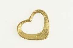 14K Yellow Gold Diamond Cut Heart Love Symbol Vintage Pendant